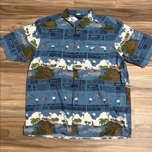 LA Police Gear Men’s Large Tropical Tactical Tiki Short Sleeve Snap Button Shirt